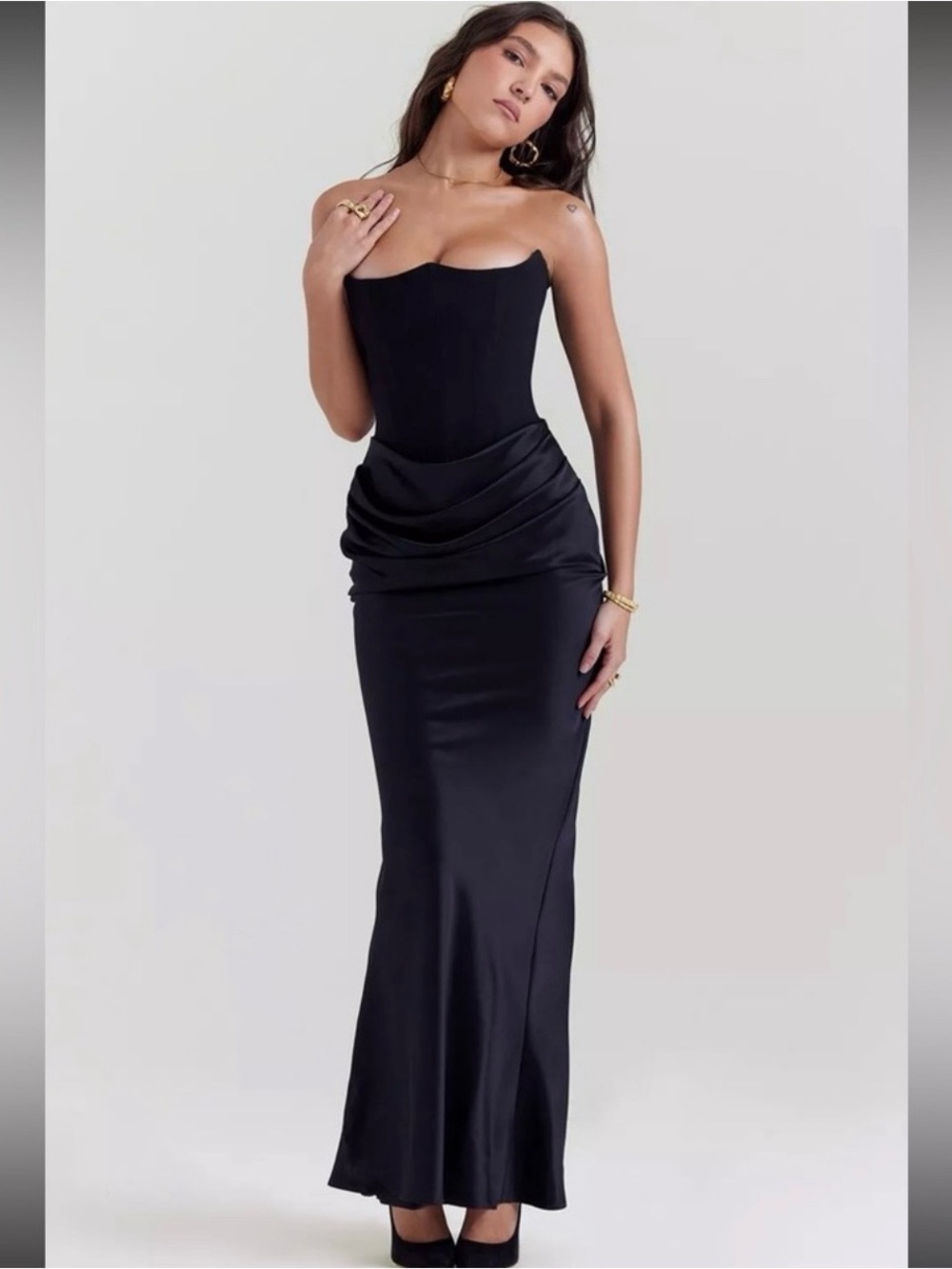 HOUSE OF CB persephone black strapless dress